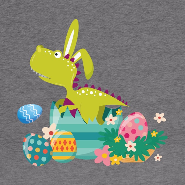 Dinosaur T-Rex Bunny Easter Egg Funny Gift For Boys by macshoptee